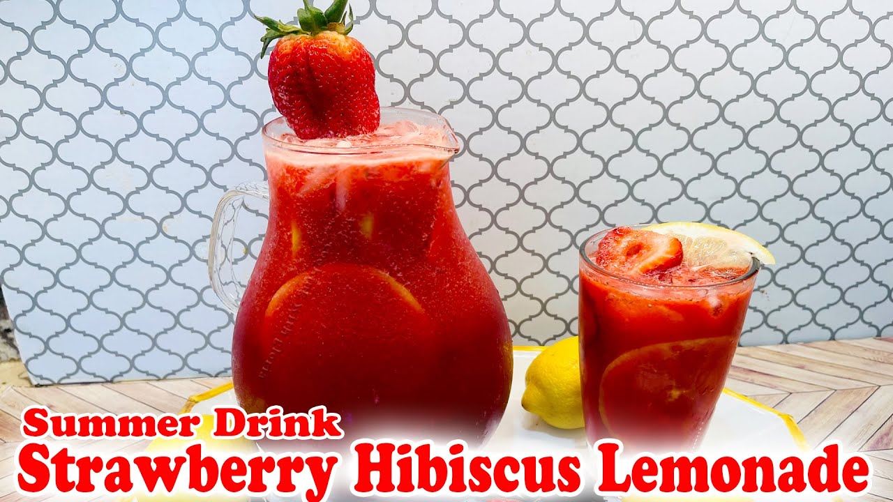 Delicious Strawberry Hibiscus Lemonade | Perfect Summer Refreshment | Cooking with Gloria