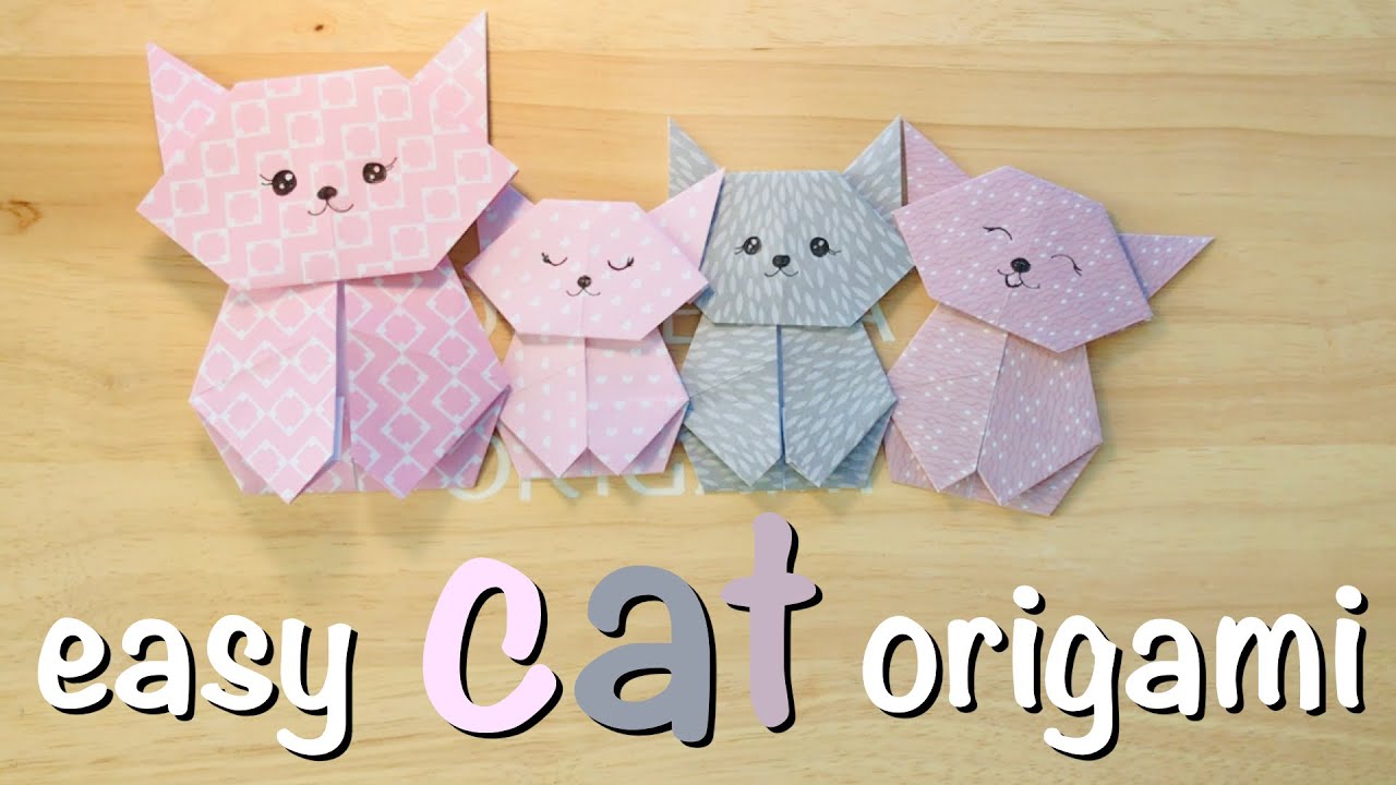 Easy Cat and Kittens Origami | Fun Birthday Decorations | Gift Cards | Cute Party Favors
