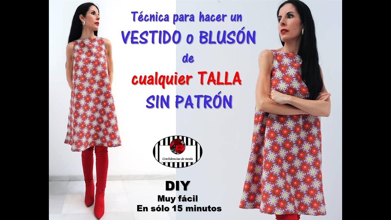 Simplemente cose un vestido que se adapte a todos los tamaños . Muy fácil,  sin patrones