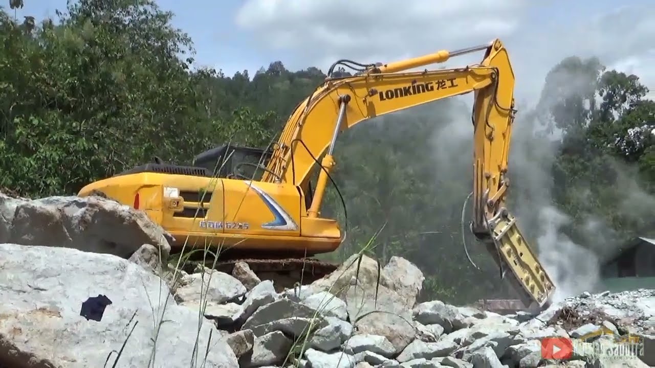 Excavator Breaker Hydraulich Menghancurkan Batu Raksasa‼️Excavator Lonking CDM6225