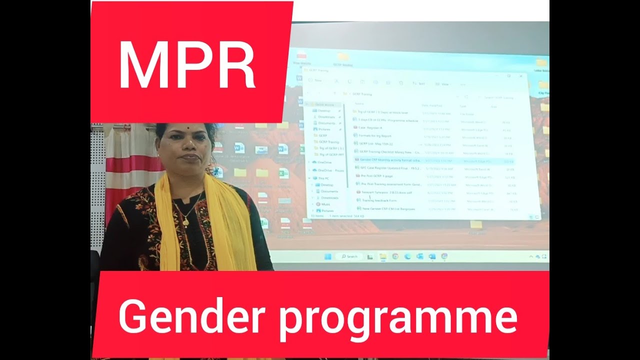 Gender Programme  ର  MPR  କିପରି ପ୍ରସ୍ତୁତ କରିବା .