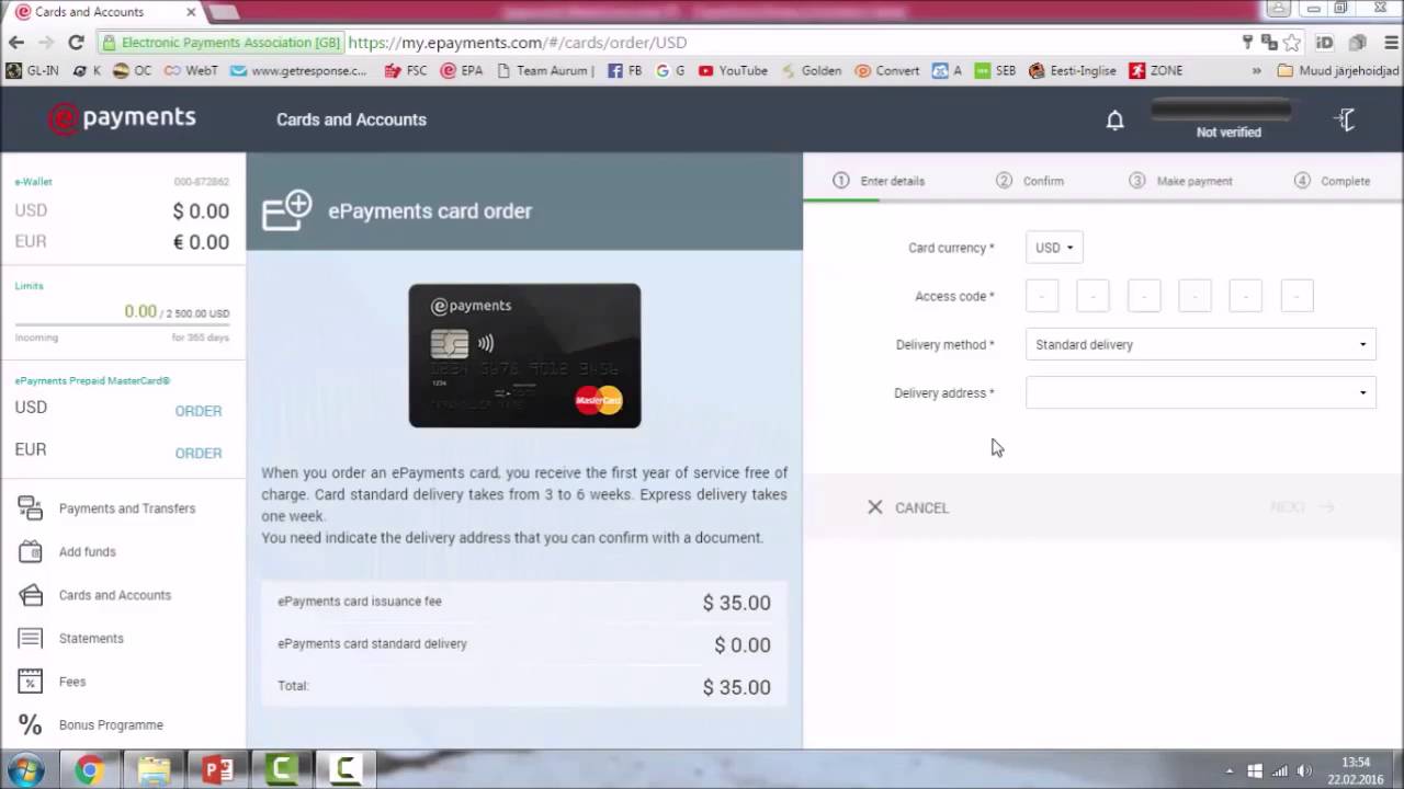 7 Epayments MasterCard Order