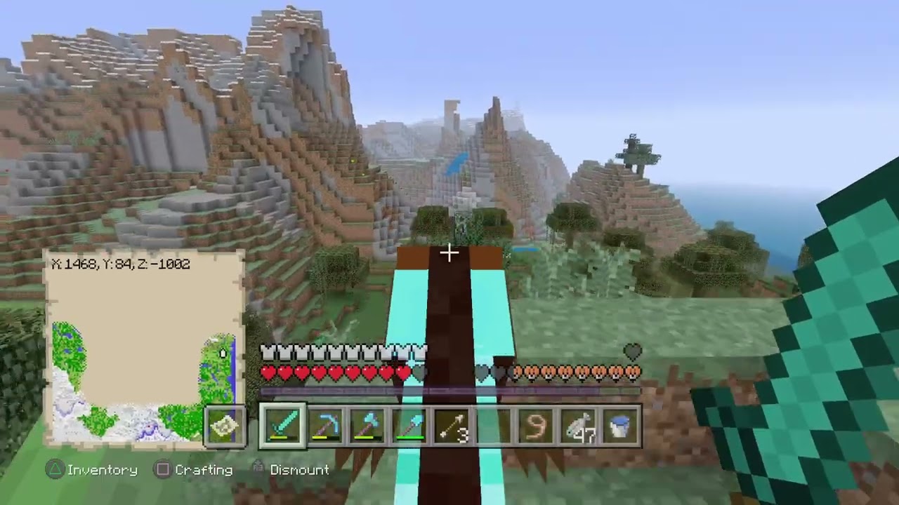 Minecraft exploring with rain