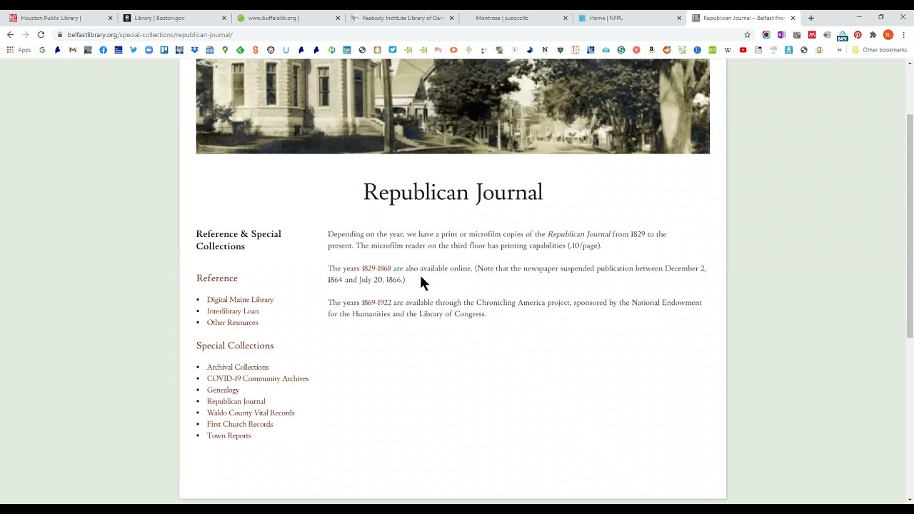 Maine State Library genealogy club: local libraries for research