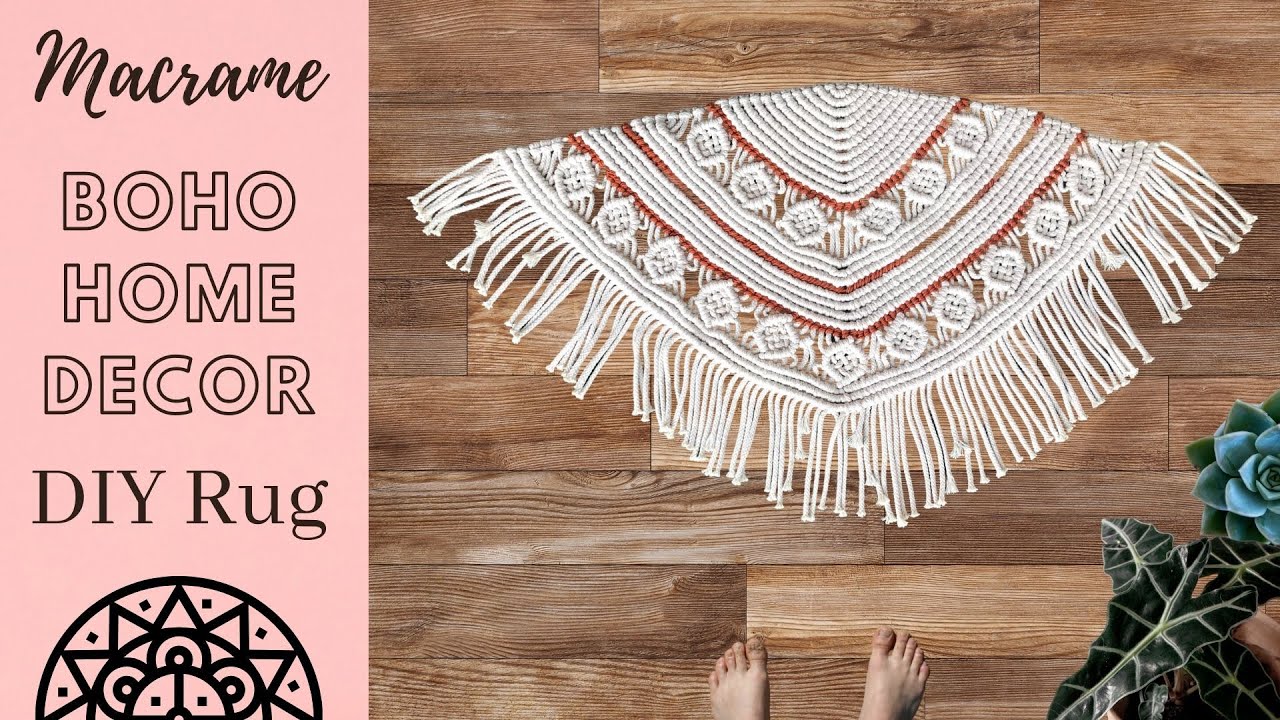 Macrame tutorial - DIY rug - Boho home decor - Easy handmade