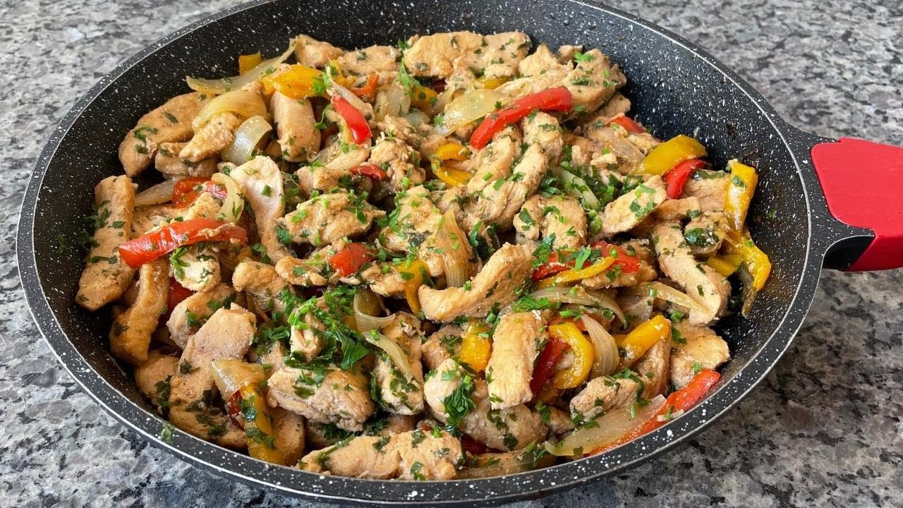 Filé de Frango Com Pimentão | Delícias da Eleni