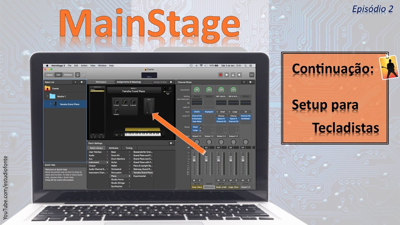 MainStage (ep2) - Setup para Tecladistas - Continuação