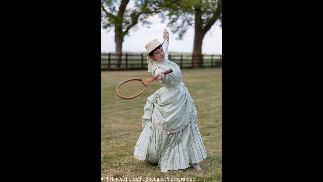 Dressing up for a game of tennis, circa 1885