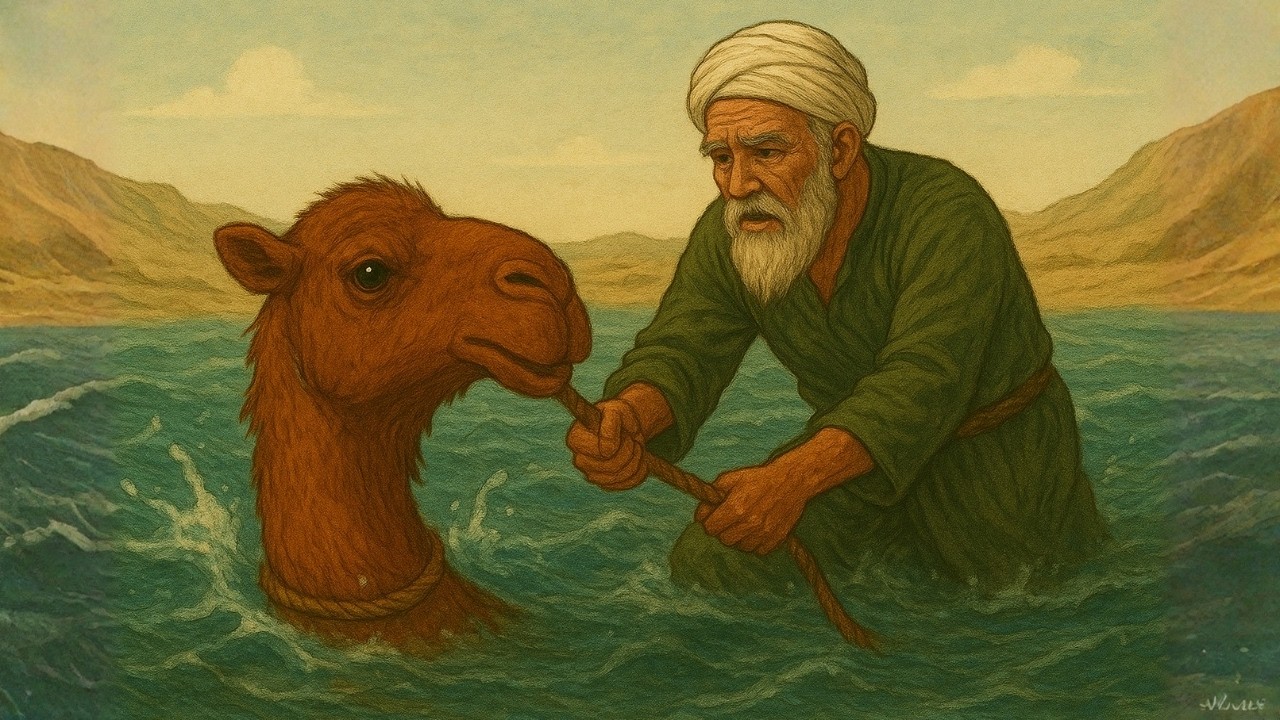 الرجل الفقير الذي أنقذ الجمل من الغرق فدلّه الجمل على الكنز