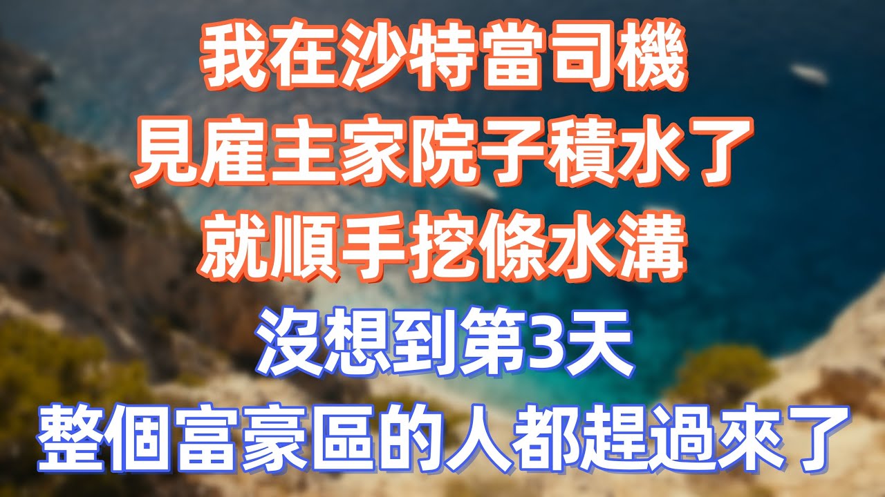 我在沙特當司機，見雇主家院子積水了，我就順手挖條水溝，沒想到第3天，整個富豪區的人都趕過來了      #職場 #职场 #故事 #家庭 #退休生活#情感