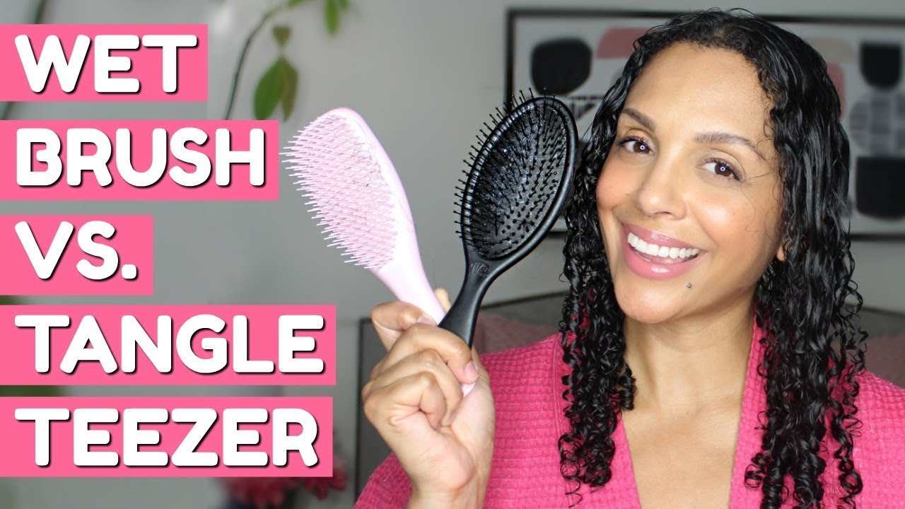 WET BRUSH VS. TANGLE TEEZER on Fine Curls  (What Detangles Better)