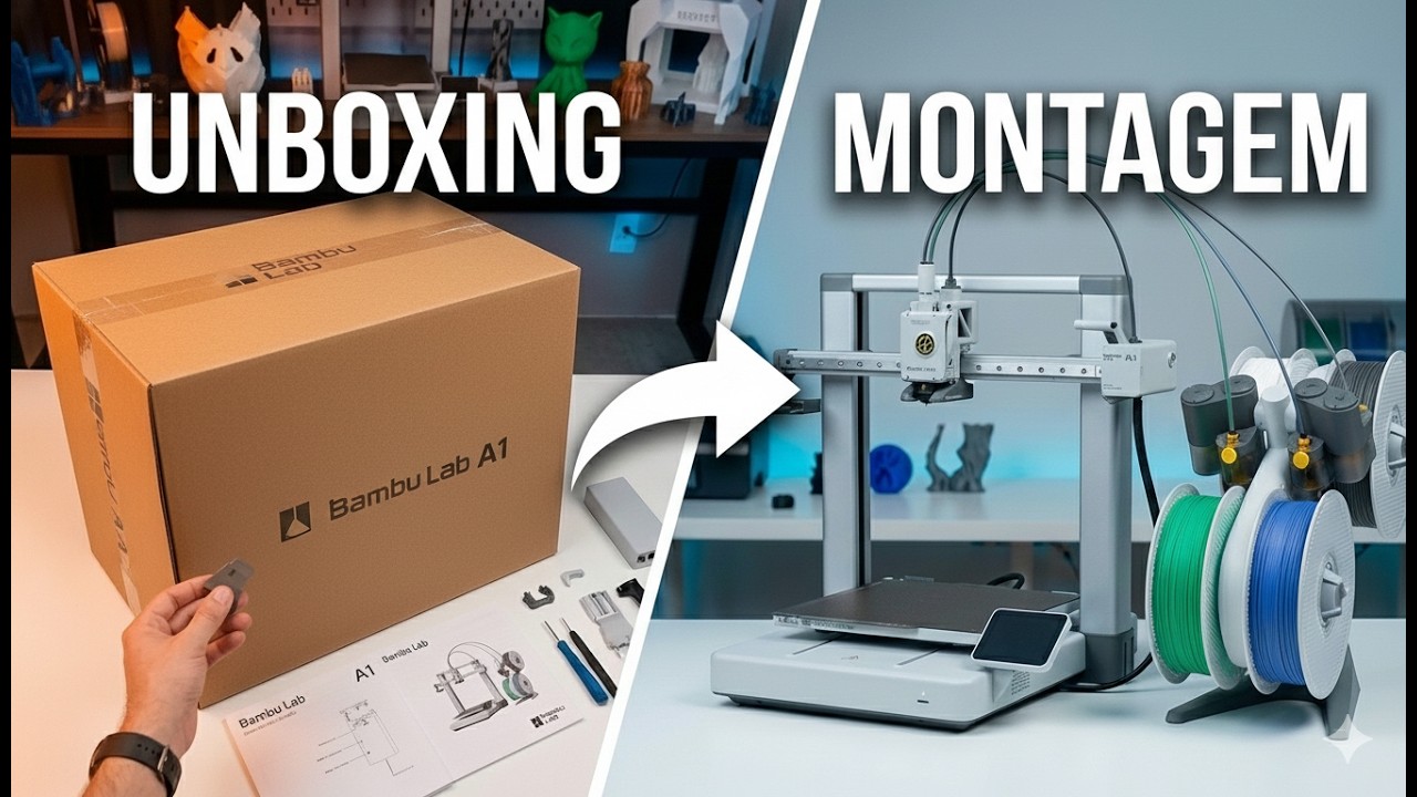 Bambu Lab A1 -  UNBOXING e MONTAGEM