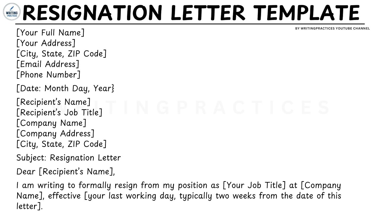 [LETTER TEMPLATE] How To Write A Resignation Letter Step by Step Guide | Writing Practices