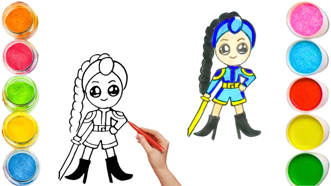 How To Draw cute Rumi Drawing, Painting & Coloring For Kids and Toddlers_🌈🎨 🐋