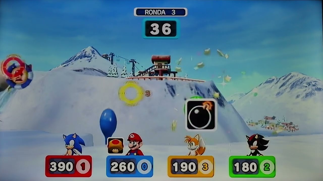 Mario & Sonic at the Olympic Winter Games Party Games Balloon Attack #38 (Sonic)