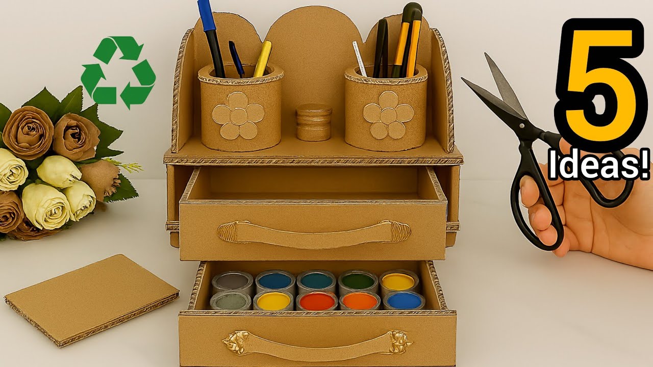 How to get rich with cardboard?😱♻️ 5 attractive ideas for decoration😍