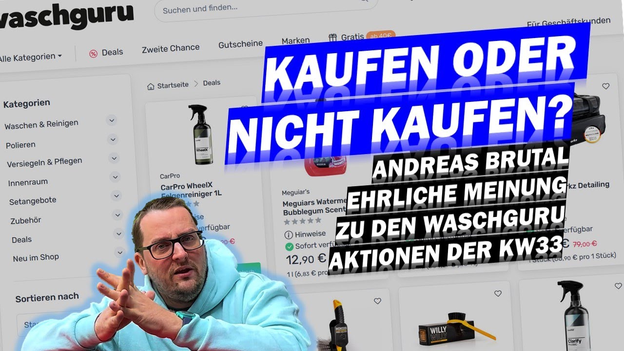 🚗✨AUTOPFLEGE-SCHNAPPER KW33/2025 – Die besten Waschguru-Angebote: Work Stuff, CarPro, Gyeon, SONAX