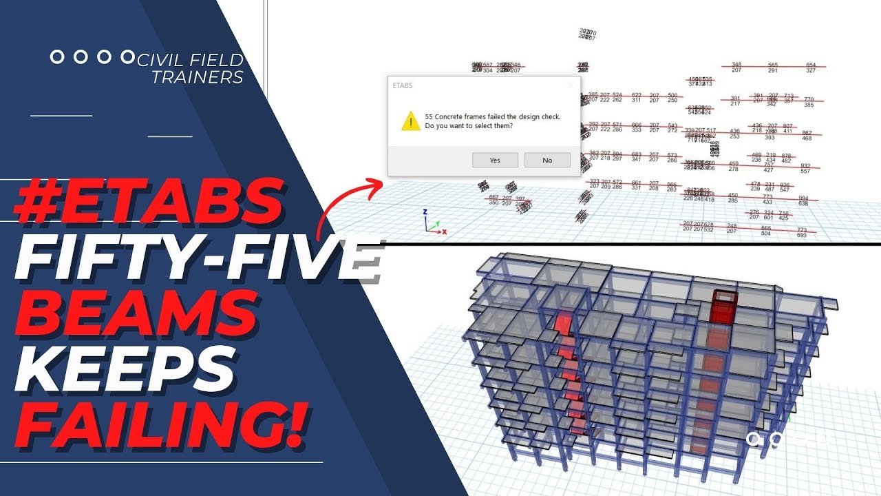 [G+5] Etabs Project: FIFTY-FIVE Beams Fail the Entire Project!