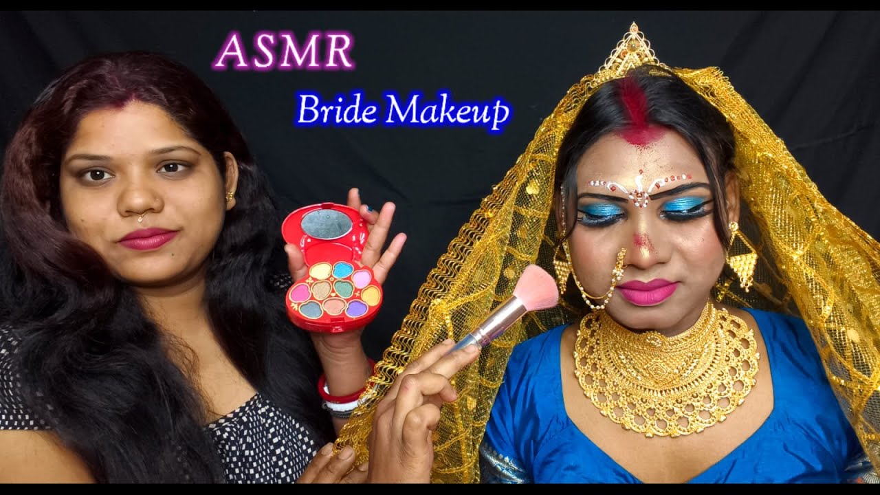 ASMR~ Indian Bride Makeup Doing My Eldest Bro Transformation Boy To Girl (Moto Love) 🌹❤️💄