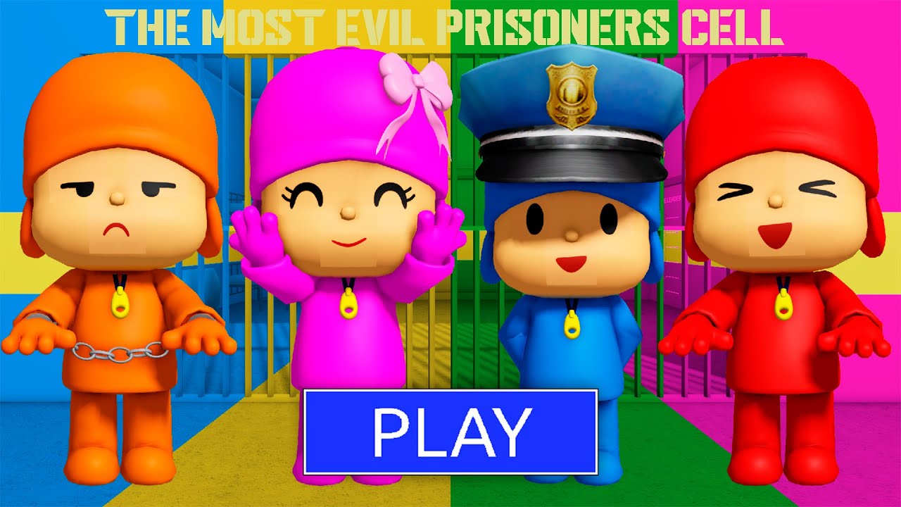 PRISONER POCOYO vs GIRL POCOYO vs POCOYO POLICE vs POCOYO in BARRY PRISON RUN! Full Gameplay #roblox
