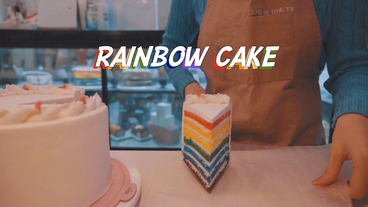 cafe vlog | Sweetie day with Sweetie Rainbow Cake, Strawberry Milk Ice Cream, Blueberry Latte