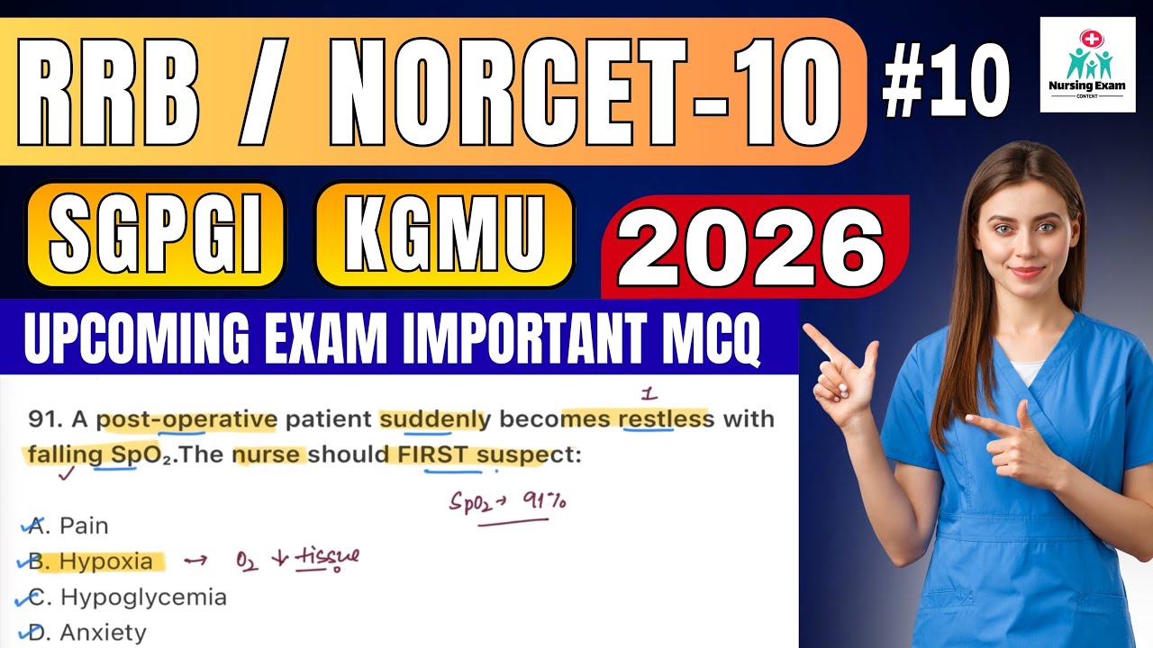 STAFF NURSE EXAM PREPARATION | #10| RRB NURSING EXAM |NORCET 10 | SGPGI |KGMU |NURSING OFFICER EXAM 