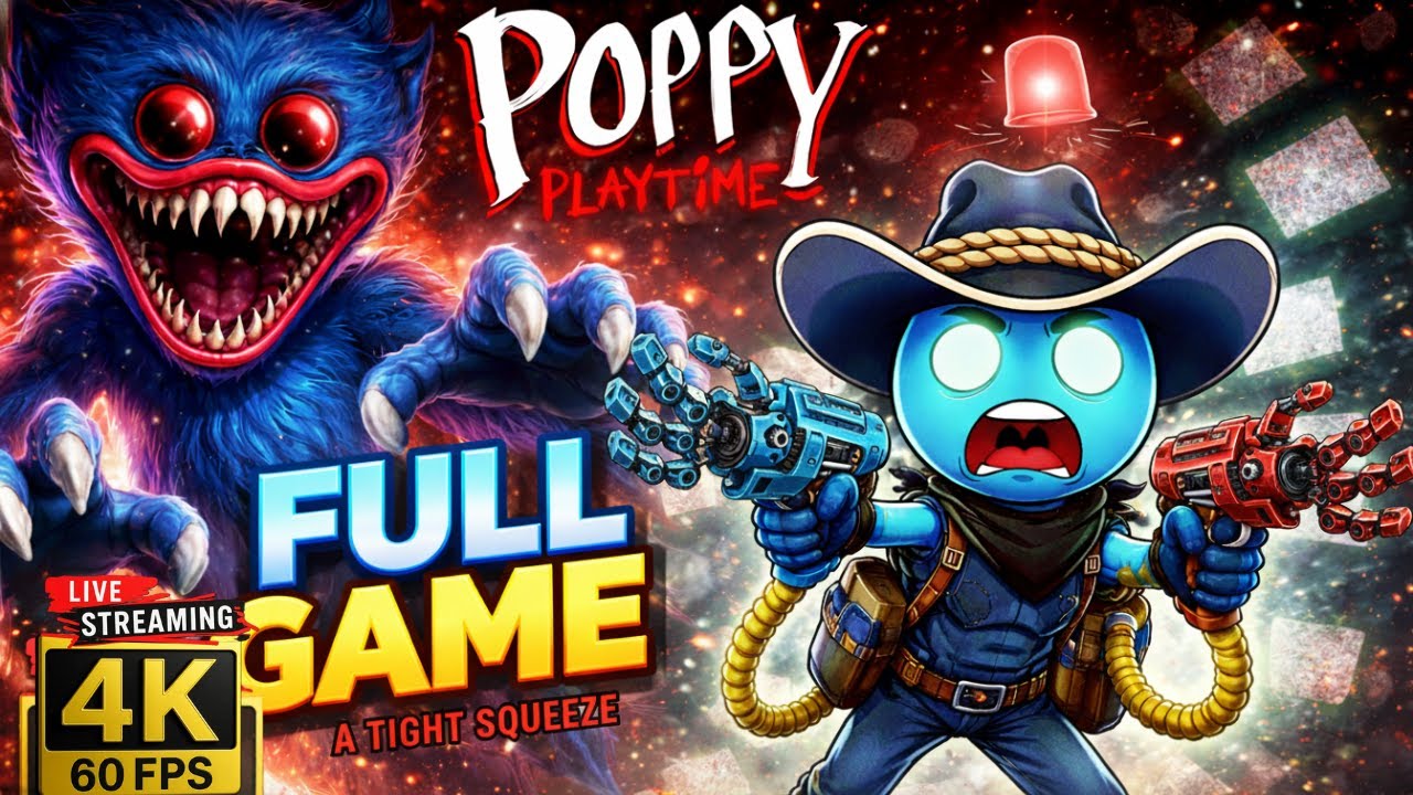 Poppy Playtime : A Tight Squeeze 🔴 LIVE - Full Game + All VHS Tapes | 4K 60FPS