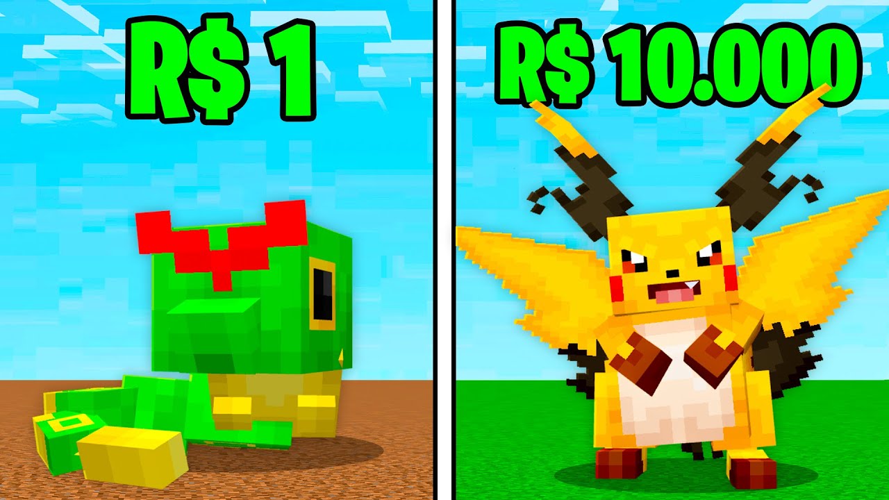 POKÉMON DE R$1 VS R$1.000.000 NO MINECRAFT COBBLEMON!