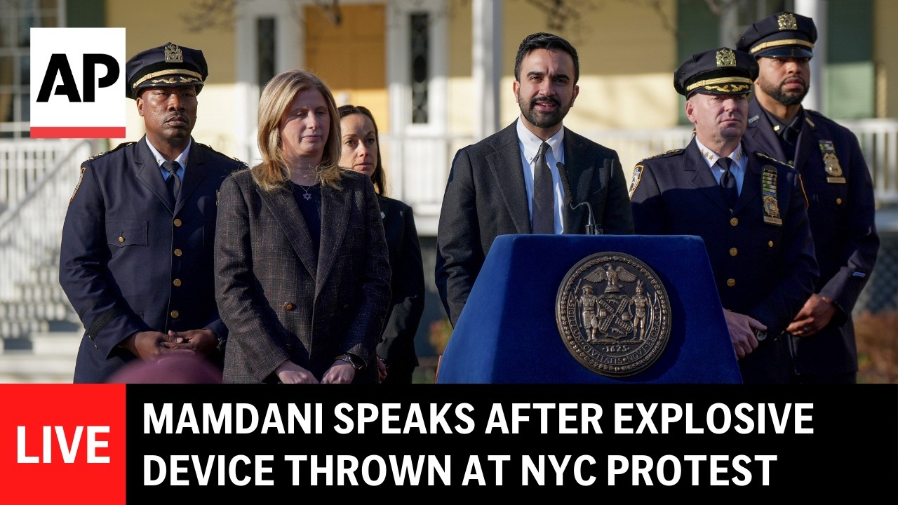 LIVE: Zohran Mamdani holds press conference after explosive device thrown at NYC protest