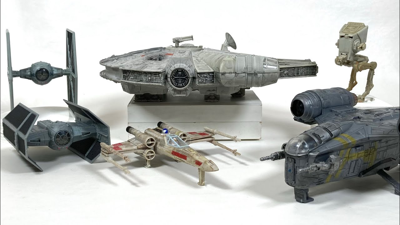 Jazwares Star Wars Micro Galaxy Squadron X-Wing Tie Advanced Millennium Falcon Razor Crest AT-ST