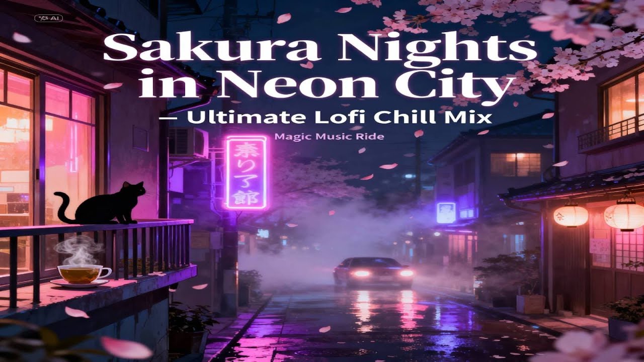 Sakura Nights in Neon City - Ultimate Lofi Chill Mix 🎧