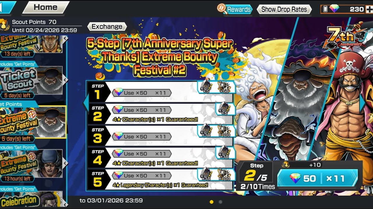 7th Anniversary Super Thanks Extreme Bounty Festival #2 summon highlights - Bounty Rush 