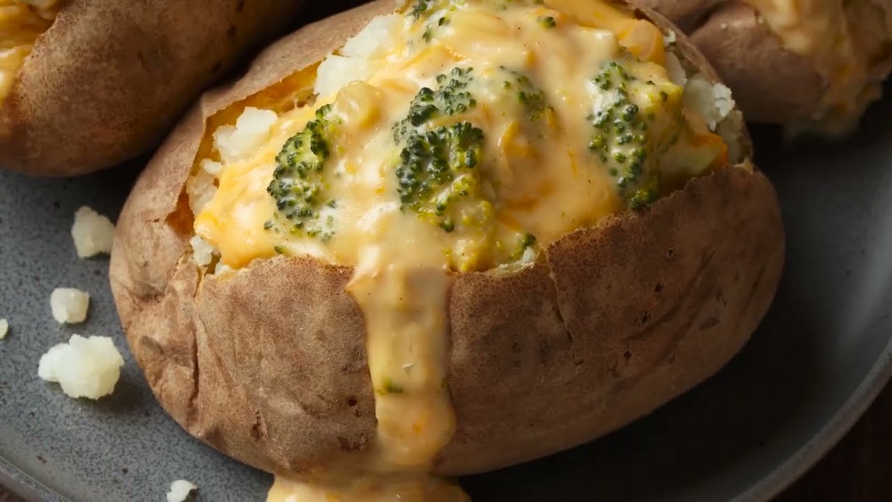February 2026 Recipes - Broccoli Cheddar Baked Potatoes