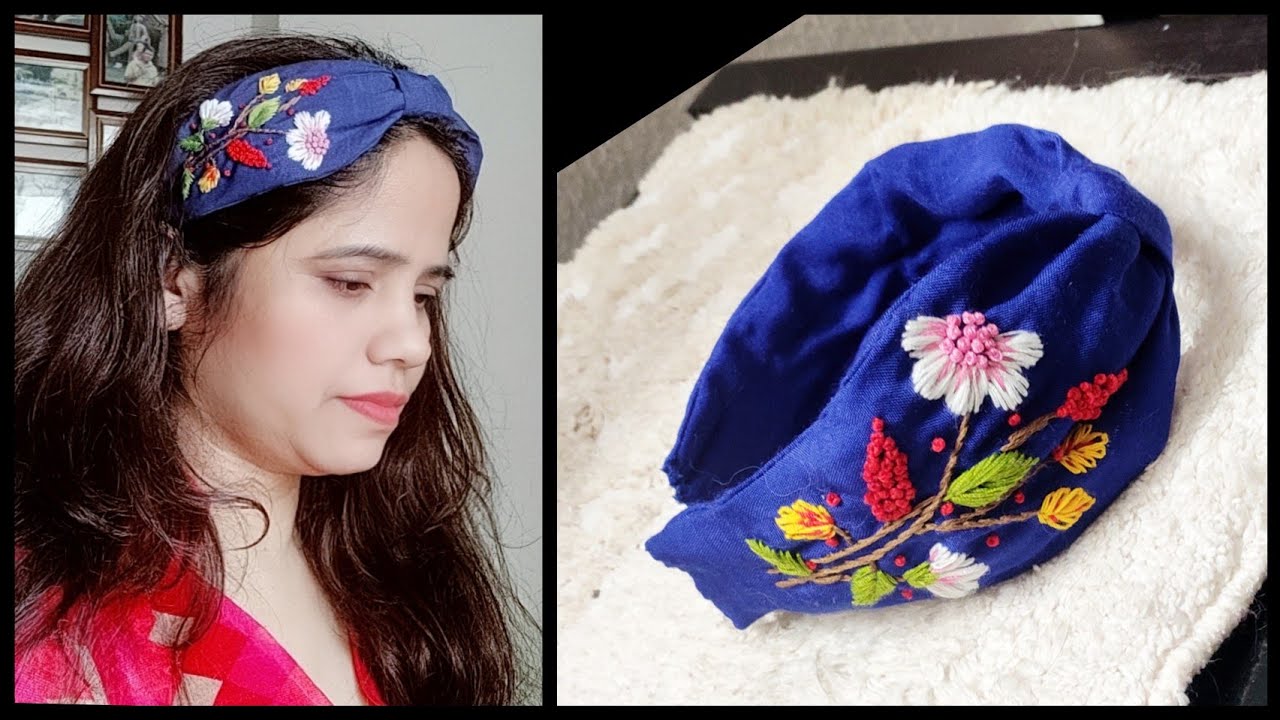 DIY: Stylish Headband, Hair Band Making, Embroidery & Sewing Tutorial By Shab Embroideryish