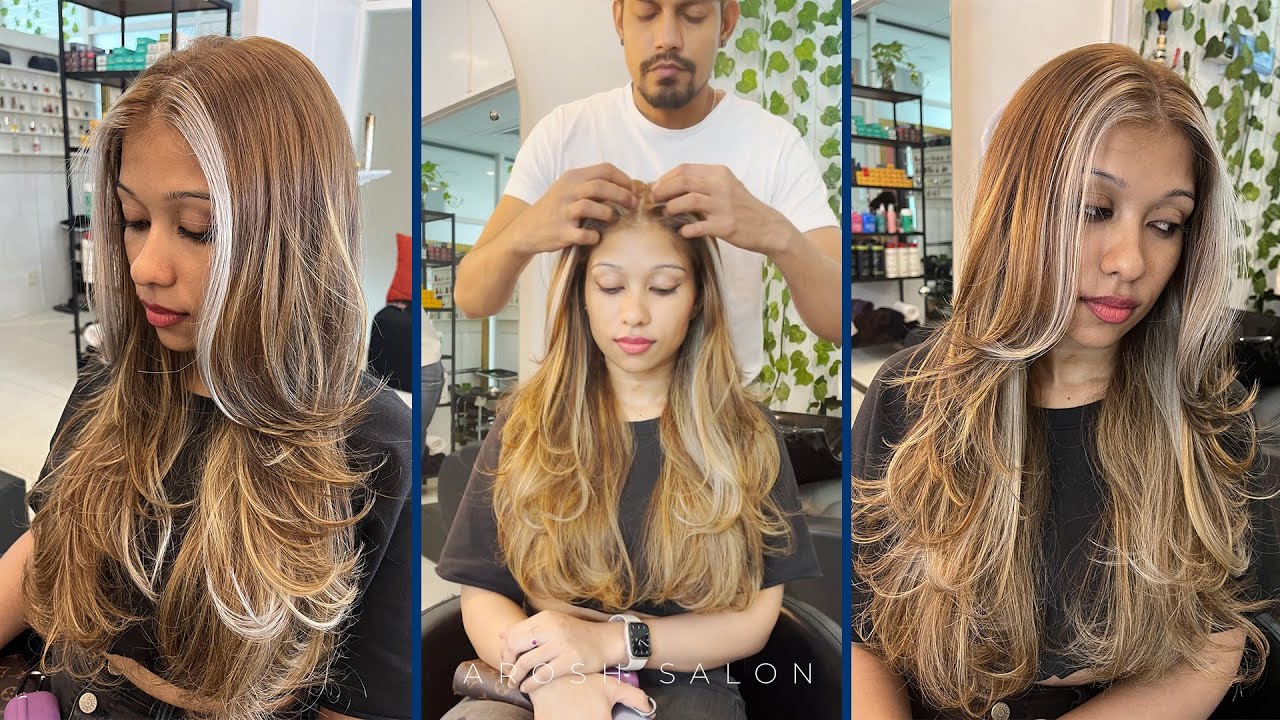 AMAZING Hair cut  and  color  brown /blonde!!💛transformation by Arosh #haircolor