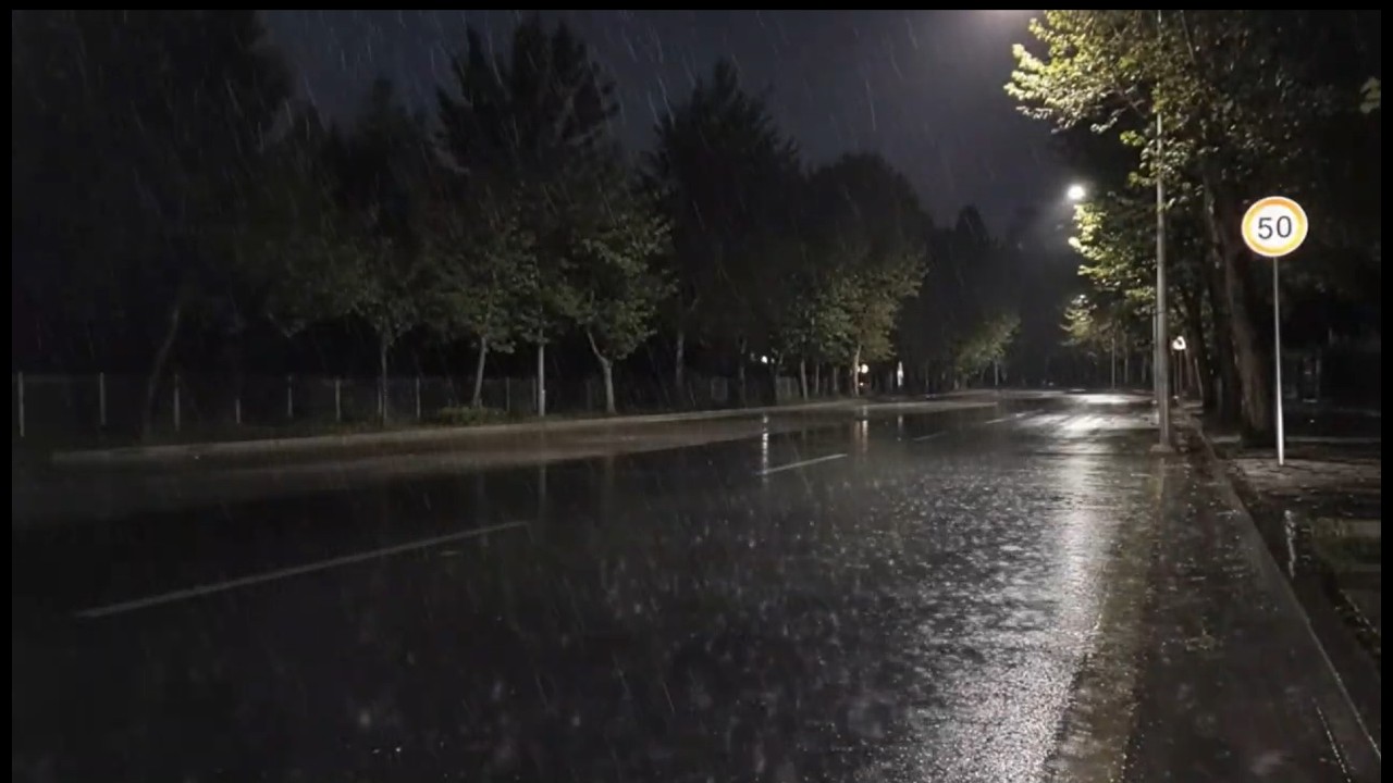 Rainy Night in an Empty City Street 🌧️ | Relaxing Rain Sounds for Sleep & Focus