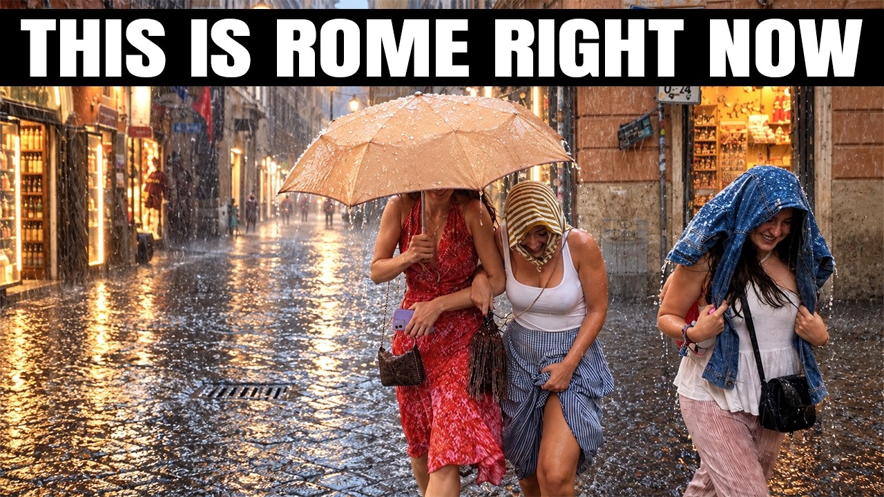 18 September 2026 | Rome in Heavy Rain ☔ Trevi Fountain, Pantheon & Piazza Navona