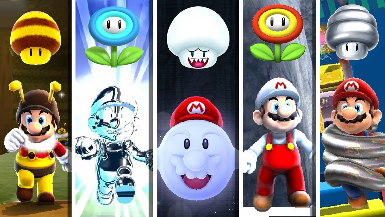 Super Mario Galaxy - All Mario Power Ups (Super Mario 3D All Stars)
