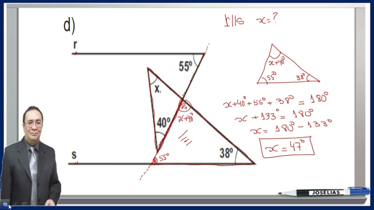DÚVIDA RESPONDIDA ÂNGULOS E RETAS PARALELAS   GEOMETRIA MATEMÁTICA