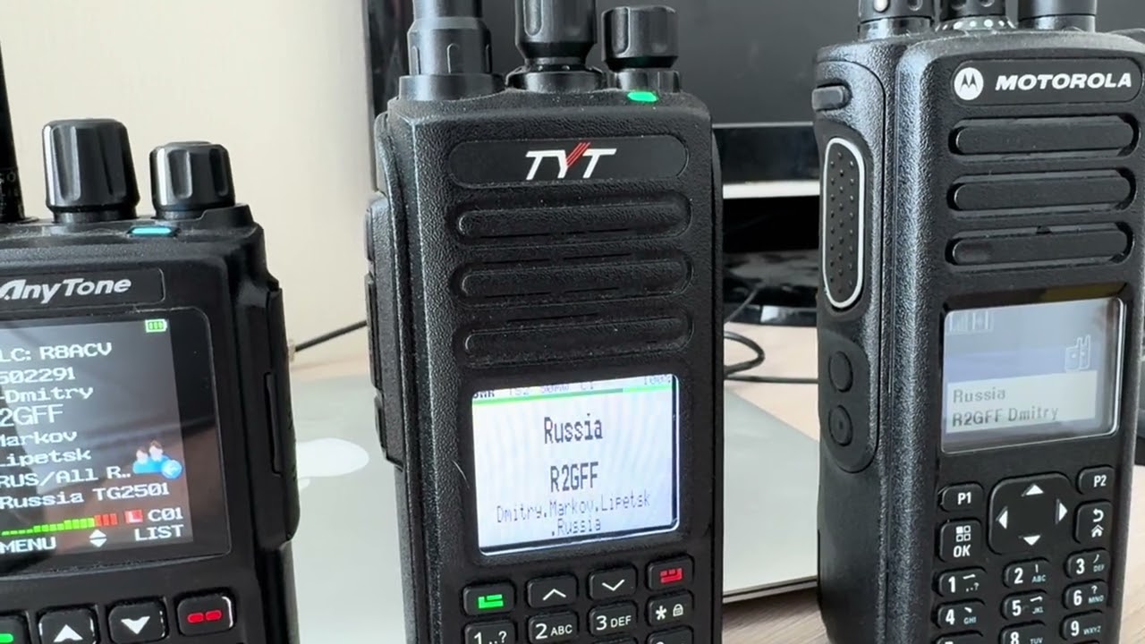 Сравнение звучания приема в DMR Radtel RT-4D, Anytone 168, Tyt 390, Motorola 4801e.