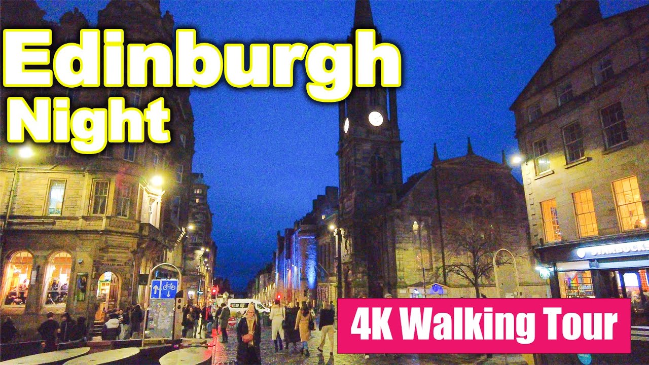 Edinburgh Night , Scotland🏴󠁧󠁢󠁳󠁣󠁴󠁿🇬🇧 4K Walking Tour  | January 2023
