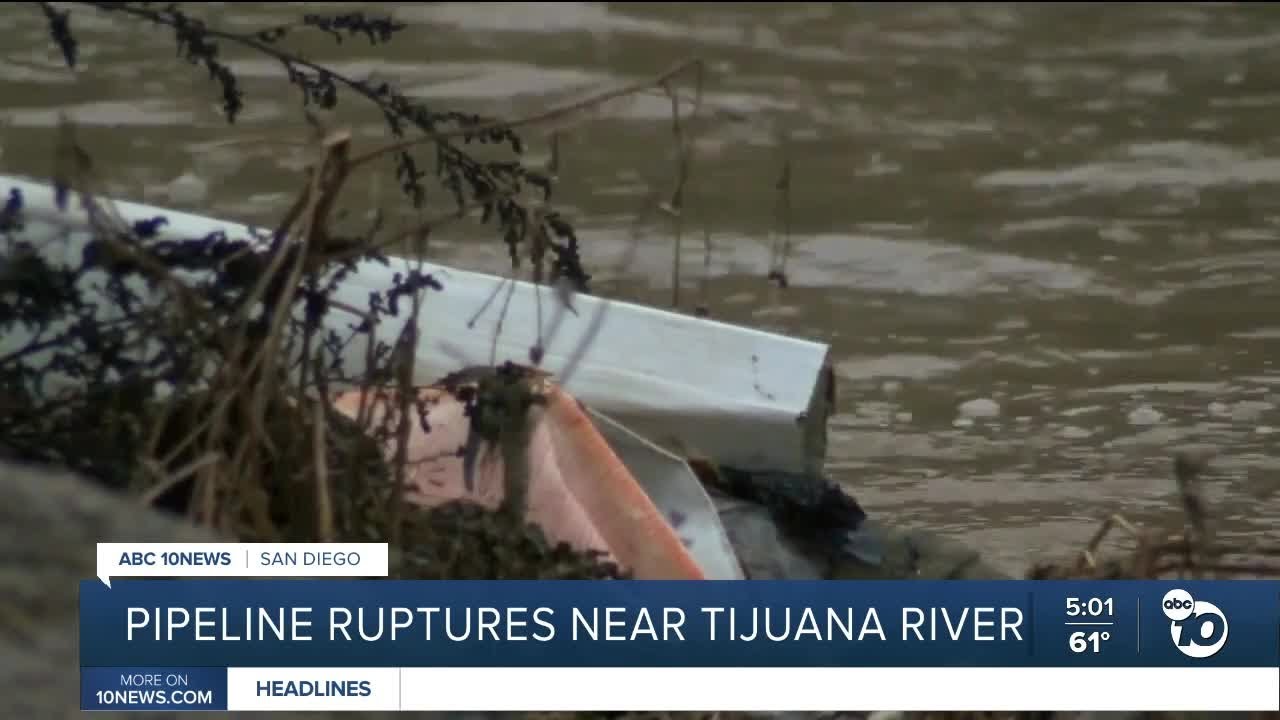 Pipeline rupture sends 36,000 gallons of wastewater near Tijuana River