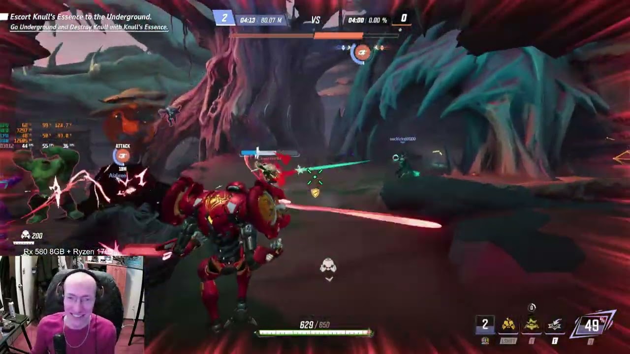 Marvel Rivals with RX 580 8GB + Ryzen 1700 in 1440p