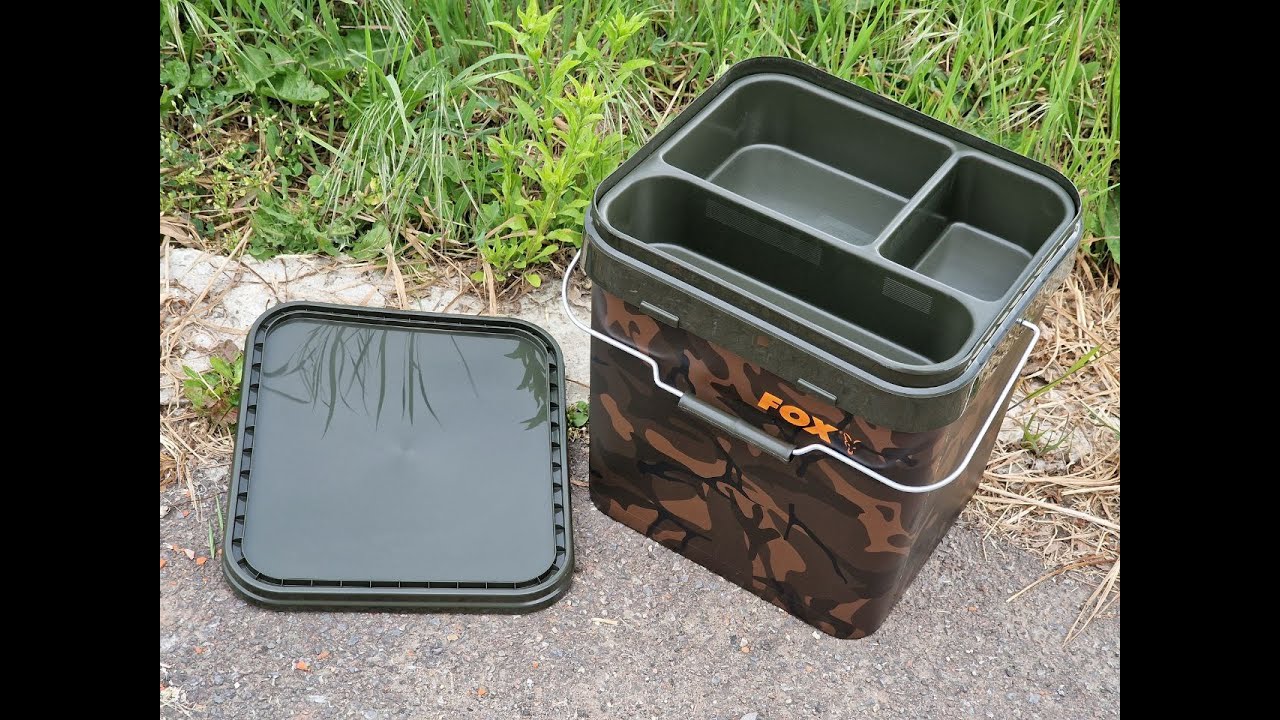 Коропове відро FOX Camo square bucket 17L (CBT007) зі вставкою Fox 17 Liter Bucket Insert (CBT009)