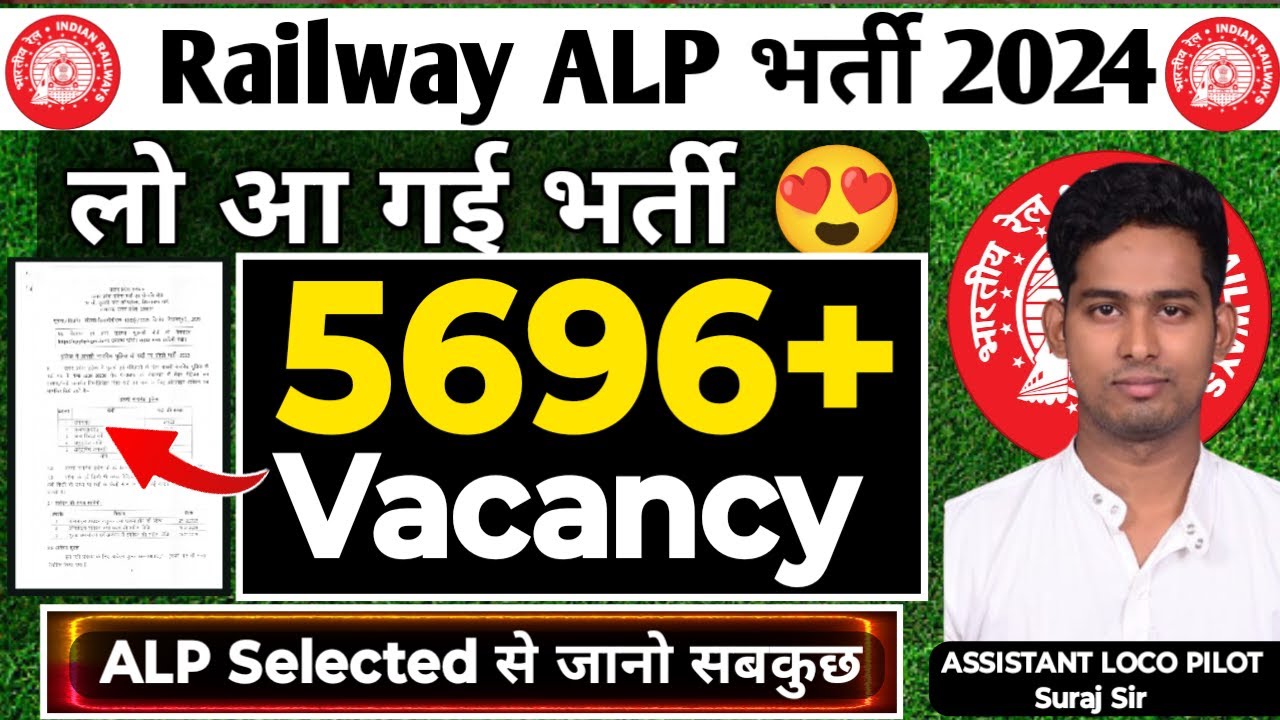 RAILWAY ALP NEW VACANCY 2024 FULL SELECTION PROCESS QUALIFICATION  ASSISTANT LOCO PILOT RECRUITMENT