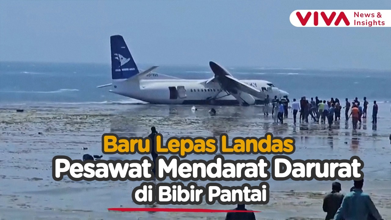 Pesawat Penumpang Mendarat Darurat di Bibir Pantai