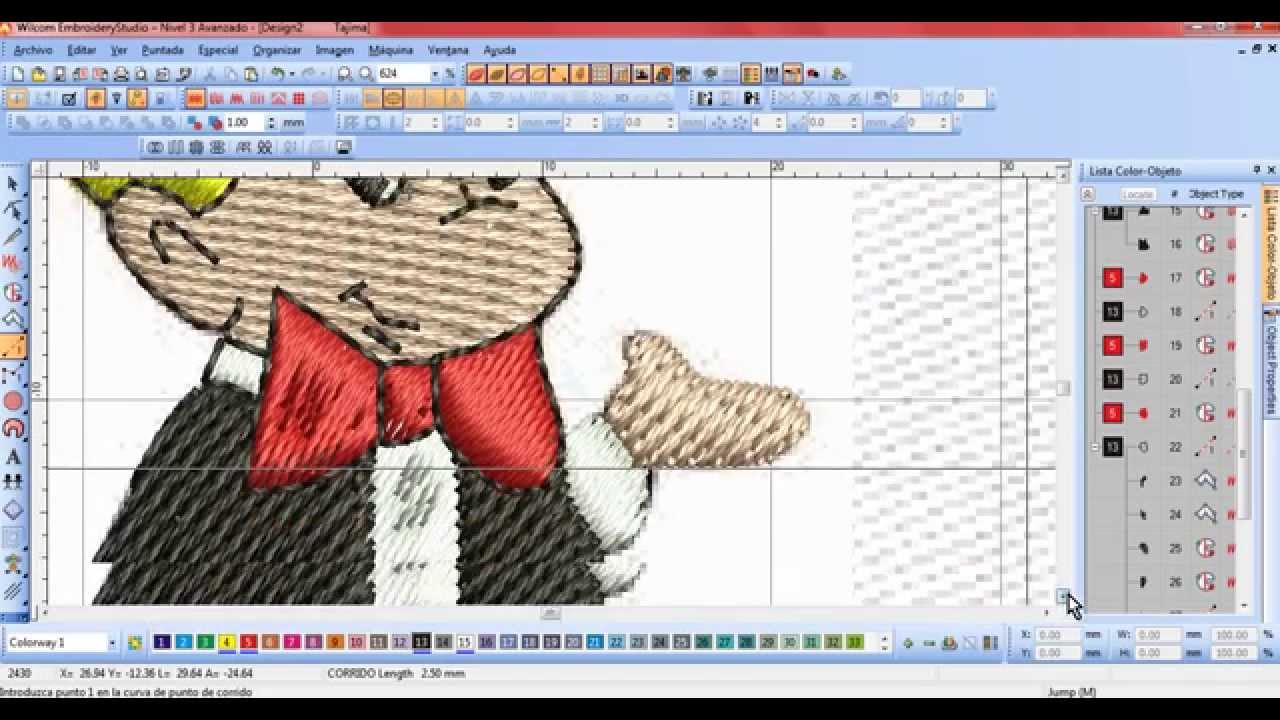 wilcom embroidery studio 1.5 hacer ponchados desde cero