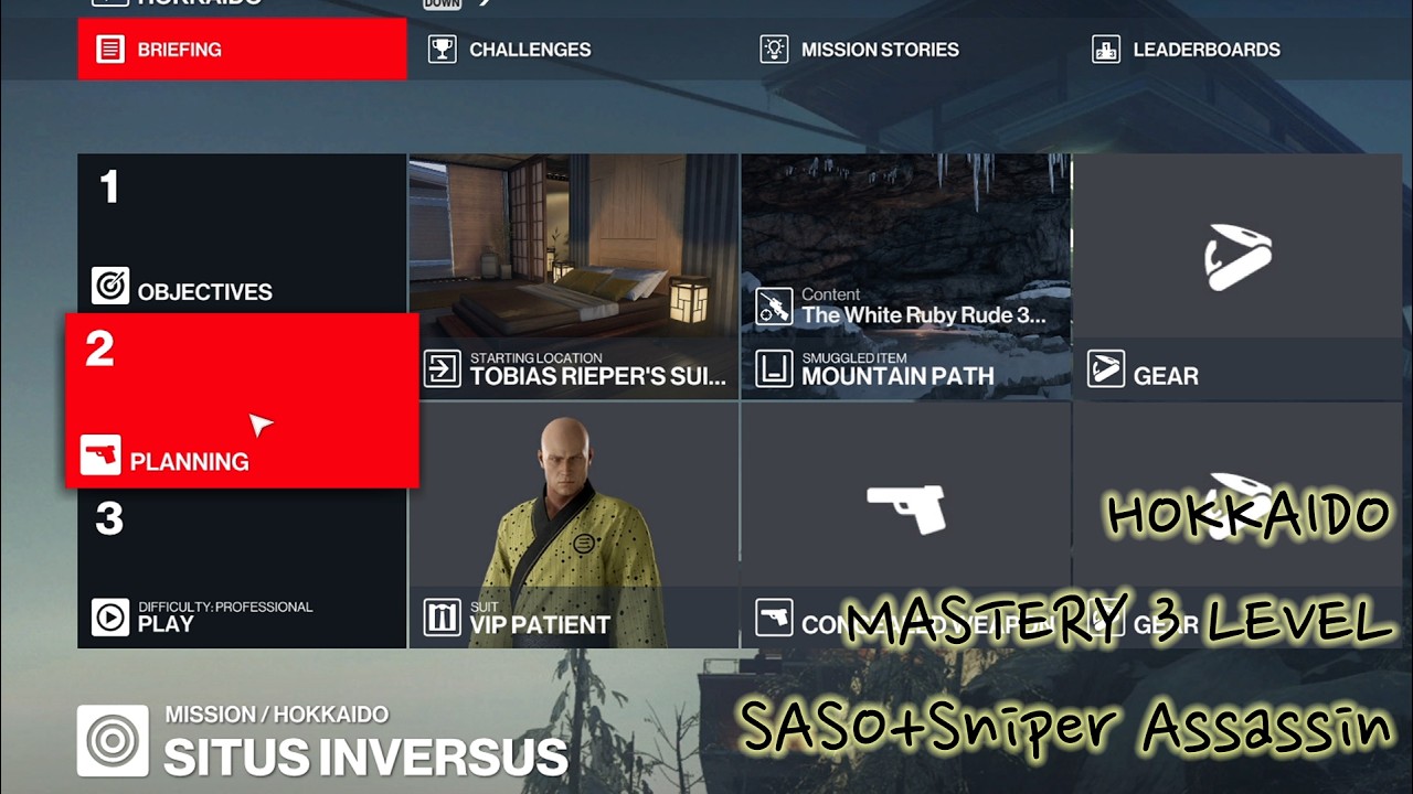 [히트맨 암살의 세계] 홋카이도 마스터리 3렙 SASO + Sniper Assassin + No Pacification