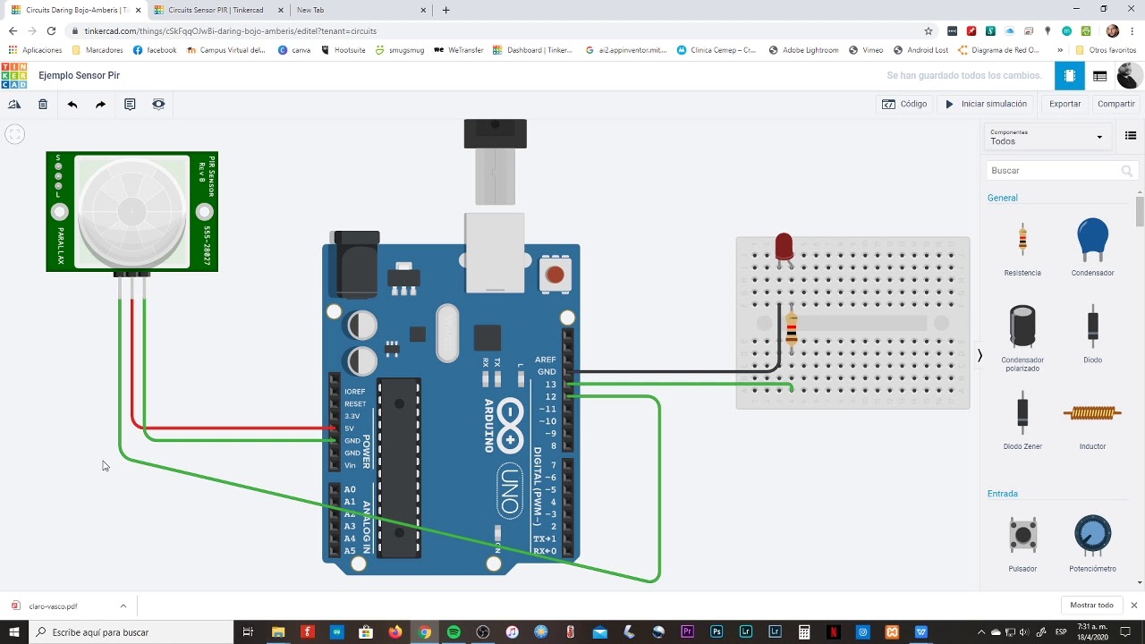 Sensor pir ejemplo de uso