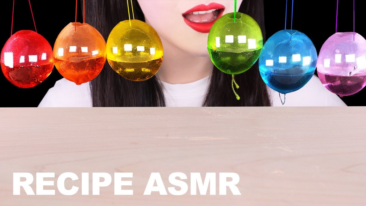 ASMR *RECIPE GELATIN BUBBLES🎈젤라틴 풍선 만들기 먹방, EDIBLE BALLOON(Sugar Free) 설탕 없이 만드는 먹는 풍선 레시피 MUKBANG